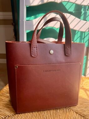 Portland Leather Goods Cognac 🥃 tote purse bag